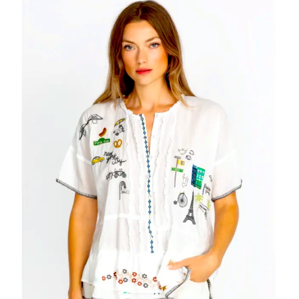 - Johnny Was Voyage Blouse Size Medium